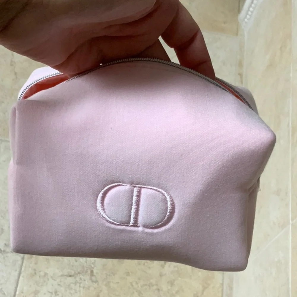 Dior Beauty Light Pink Makeup Bag Pouch Dior Logo Travel case, New - Picture 4 of 7